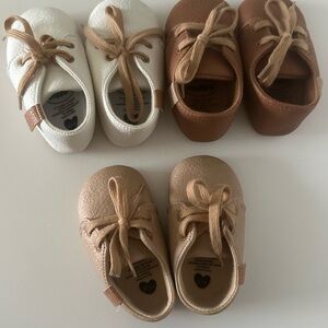 Brown and White Kids Shoes